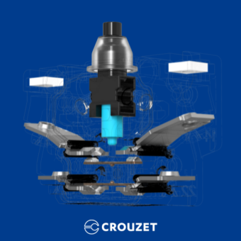 Inside view of a microswitch developed and manufactured by Crouzet